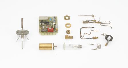 Prototypes of chemical detectors, including palladium transmodulators and a coulometric electron capture detector, made by James Lovelock