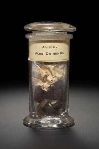 Black herb in the form of dried liquid from cut leaves