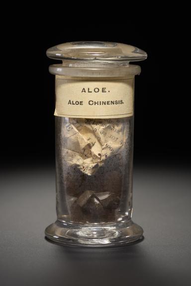 Black herb in the form of dried liquid from cut leaves