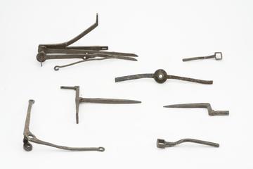 Seven small parts thought to come from the clock formerly in Wells Cathedral