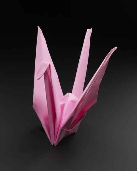 Origami model made by vaccination volunteers