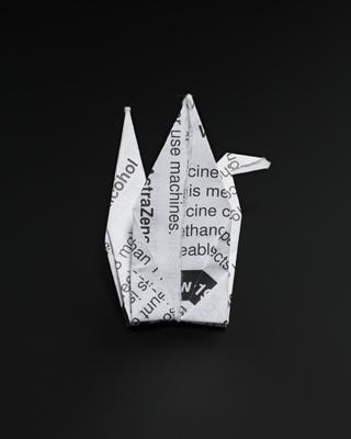 Origami model made by vaccination volunteers