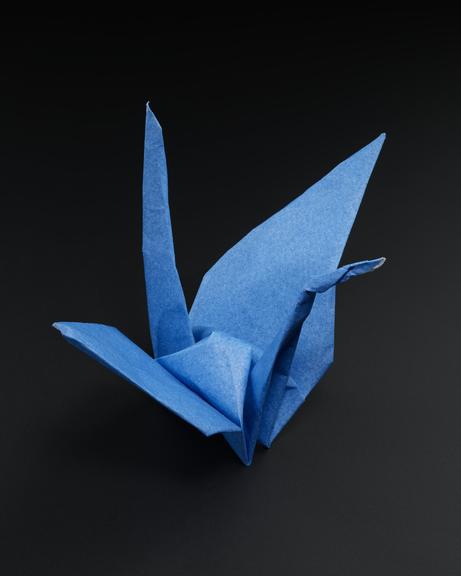 Origami model made by vaccination volunteers
