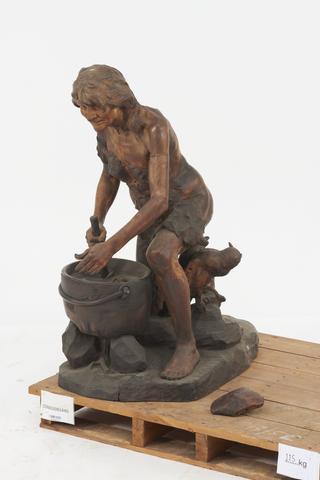 Almost lifesize carved wooden sorceress