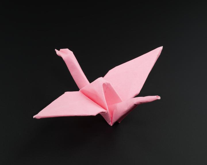 Origami model made by vaccination volunteers