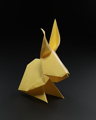 Origami model made by vaccination volunteers