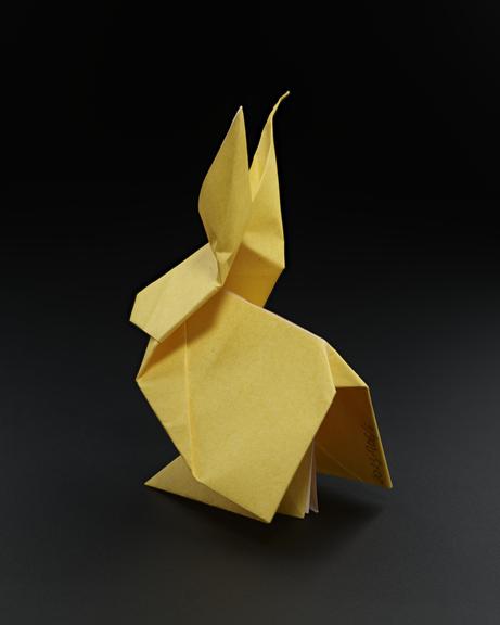 Origami model made by vaccination volunteers