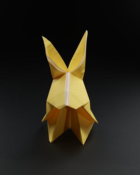 Origami model made by vaccination volunteers