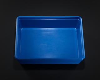 Blue tray used for blood taking equipment