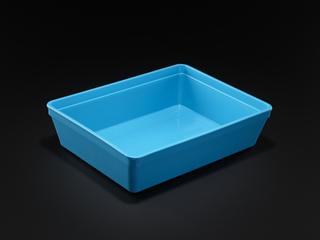Blue tray used for blood taking equipment