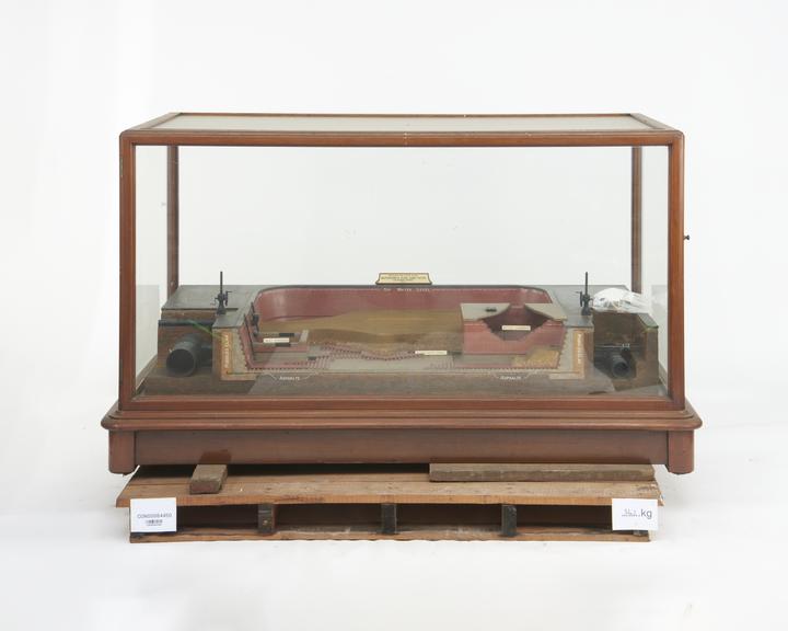 Sectional model of slow sand filter as constructed at Walton-on-Thames