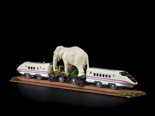 Cubbington Action Group Against HS2 White Elephant Model