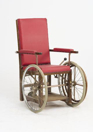 Wheelchair, wooden frame