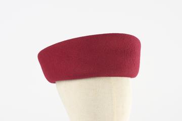 Hat, ladies, crimson felt