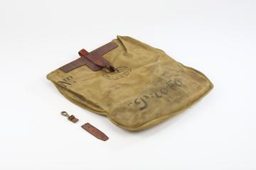 Canvas holder for breathing bag from 'Proto' model self-contained breathing rescue apparatus.