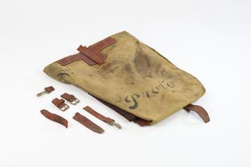 Canvas holder for breathing bag from 'Proto' model self-contained breathing rescue apparatus.