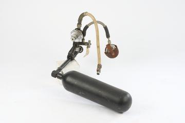 Gas bottle and regulator for 'Proto' model self-contained breathing rescue apparatus.