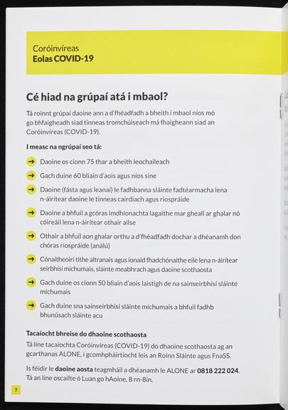 COVID-19 Public Information Booklet in Irish