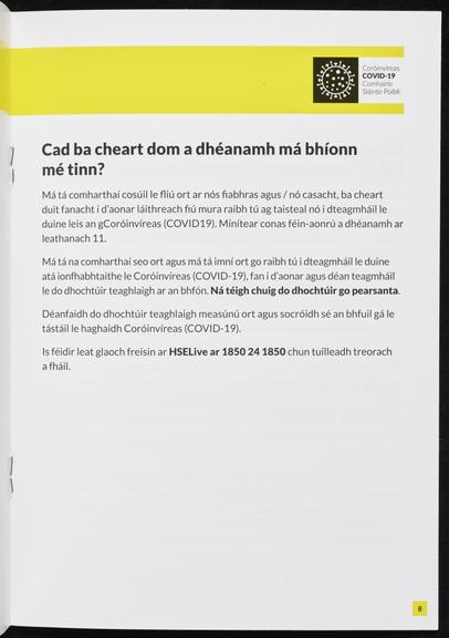 COVID-19 Public Information Booklet in Irish