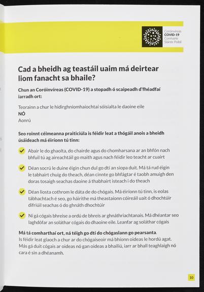 COVID-19 Public Information Booklet in Irish