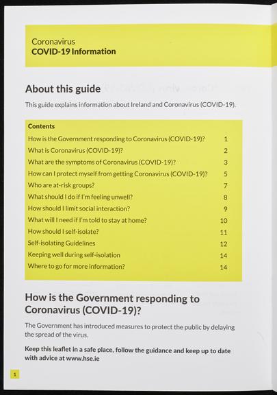 COVID-19 Public Information Booklet in English