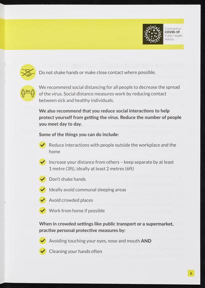 COVID-19 Public Information Booklet in English