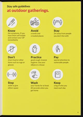 COVID-19 guidelines in Irish and English