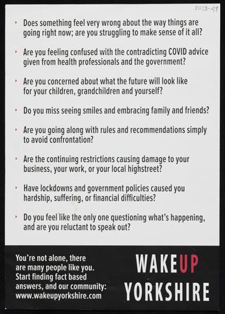 Anti-lockdown leaflet titled ‘ARE YOU STARTING TO ?’