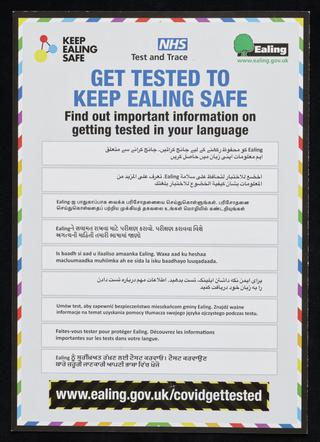 Ealing Council COVID-19 testing leaflet