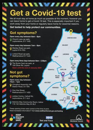 NHS and London Borough of Waltham Forest COVID-19 testing leaflet
