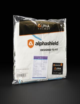 Lab coat worn as PPE by people testing COVID-19 samples