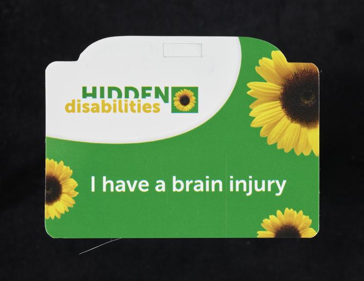 Hidden Disabilities card, with the wording 'I have a brain injury ...