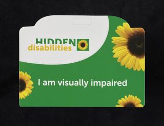Hidden Disabilities card, with the wording 'I am visually impaired'