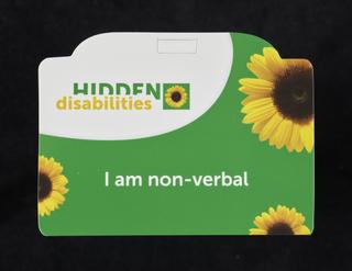 Hidden Disabilities card, with the wording 'I am non verbal'
