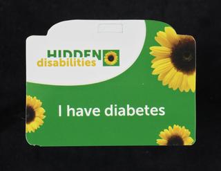 Hidden Disabilities card, with the wording 'I have diabetes'