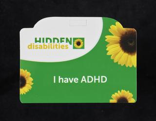 Hidden Disabilities card, with the wording 'I have ADHD'
