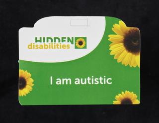 Hidden Disabilities card, with the wording 'I am autistic'