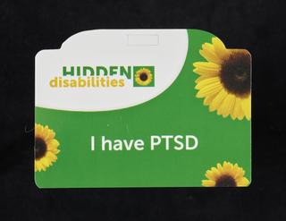 Hidden Disabilities card, with the wording 'I have PTSD'