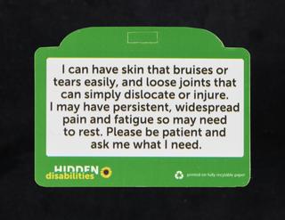 Hidden Disabilities card, with the wording 'I have EDS'