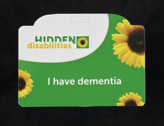 Hidden Disabilities card, with the wording 'I have dementia'