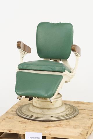 Hydraulic chiropodial chair, maker unknown, 1950-1965