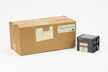 Box of unused blue paper tape