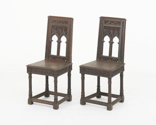 Two Gothic Revival Oak Chairs