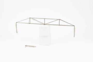 Metal structure from double wood "H" pole structure for 132 kV.