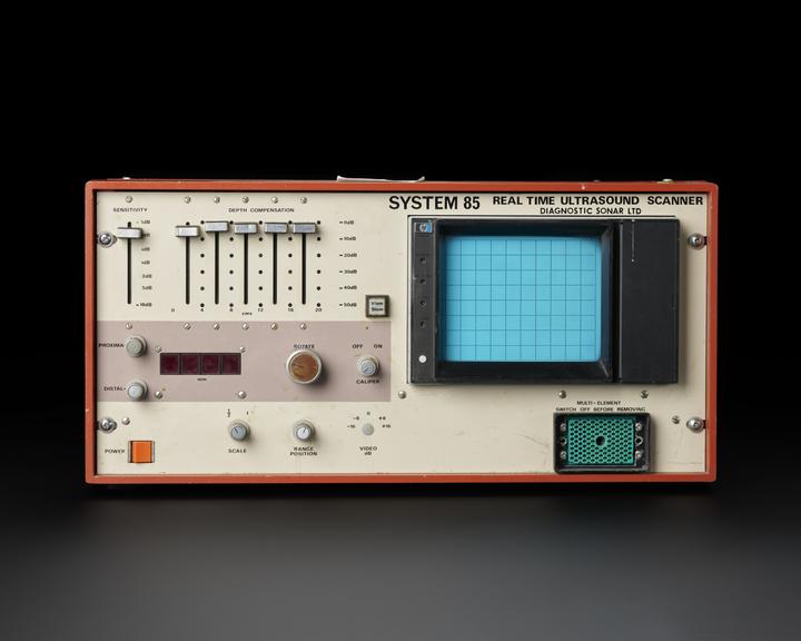 A System 85, Real-Time Ultrasound Scanner Unit.