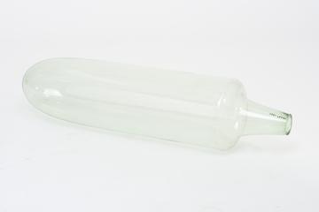 Glass cylinder with a closed end and tapering neck