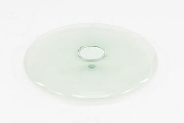Hollow Lens Shaped Green Glass Piece