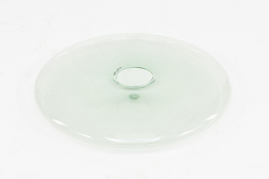 Hollow Lens Shaped Green Glass Piece