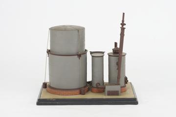 Detached parts as follows : 3 wooden columns from gas holder
