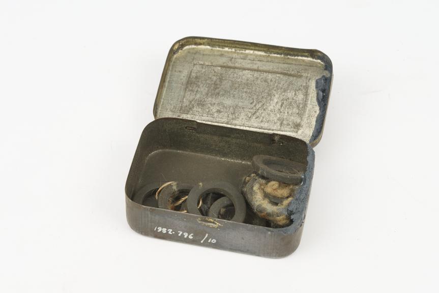 1 small tin of rubbers